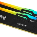 Memoria DDR5 64Gb 5600Mhz Kingston Fury Beast(2X32Gb)/Negro/Cl36/Xmp/Expo/Dimm/Kf556C36Bbek2-64