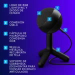 Microfono Logitech G Yeti Orb B Lack USB Condensador Blue Voice Rgb
