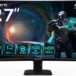 Monitor 27" Gigabyte Gs27Qca/LED/Curvo/VA/HDMI/DP/2560X1440/180Hz/1Ms/Negro