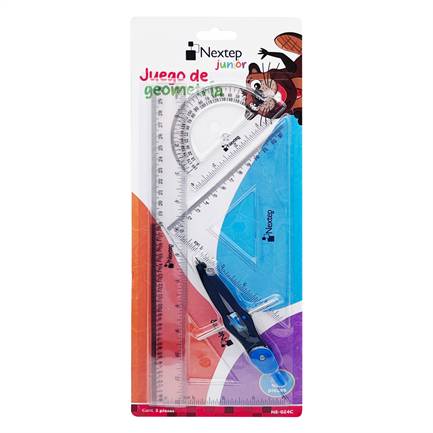 Juego De Geometria Nextep Ne-024C De Plastico/30Cm/Transparente/Con 5 Piezas