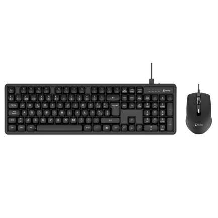 Kit Teclado Y Mouse Alambrico Nextep Ne-490A Con Operacion Silenciosas/USB/Mouse De 1200Dpi Y Con 4 Botones/Negro