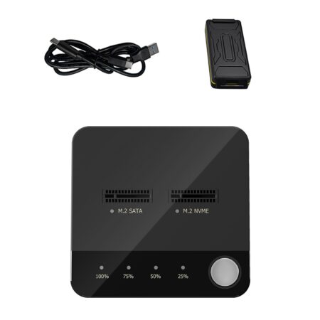 1 M.2 NVMe To 2.5/3.5In SATA Drive Duplicator Dual Bay Standalon