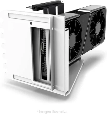 Kit Soporte Para Tarjeta De Video Nzxt Ab-Rh175-W1/Base Vertical+Cable Riser/Para H5 H6 H7 Y H9 Series/Blanco