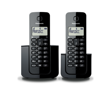 Telefono Inalambrico Panasonic C/bloqueo De Llamadas/2 Auriculares/dect 6.0/lcd/18hrs De Bateria/negro/kx-tgb312meb