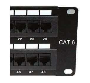 Panel De Parcheo 2U De 48 Puertos Cat6 RJ45 Utp Tipo 110