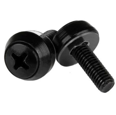 Paquete 100 Tornillos De Montaje Rack M5X12Mm Negro