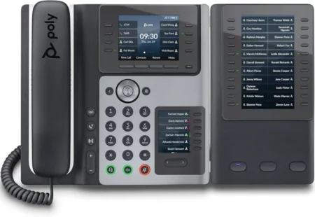Telefono Alambrico IP Polycom Edge E450/3.5″/NFC/8 Lineas/Altavoz/Negro/82M90Aa