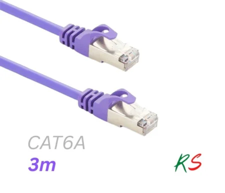 Cable Ethernet Cat6A Purpura 3M – Snagless – S-Ftp – Lszh