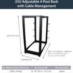 Rack Marco Abierto Profundidad Ajustable De 4 Columnas 25U .