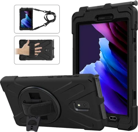 Funda Para Tablet Samsung Galaxy Tab Active5 2024 Generico Sm-X300/X306B/8″/Soporte Para S Pen/Funda Resistente A Prueba De Golpes/Correa Para El Hombro/Negro