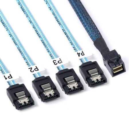 Cable Mini Sas Interno A SATA 1M Cable Sff-8643 A 4X SATA