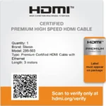 Cable HDMI Alta Velocidad 3M Conectores De Agarre - 4K60