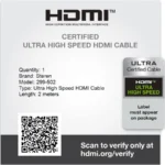 Cable HDMI 2.1 8K60 50Cm Ultra Alta Velocidad Certificado