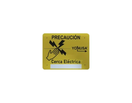 Letrero De Precaucion Yonusa Sysletv2/Para Cercas Electrificadas/21.8X17Cm