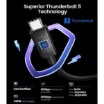 Thunderbolt 5 Cable 1M Pd 240W 8K60Hz Certified