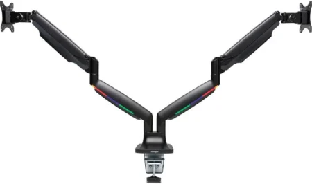 SMARTFIT ONE-TOUCH HEIGHT AJUSTABLE DUAL MONITOR ARM NEGRO