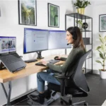 SMARTFIT ONE-TOUCH HEIGHT AJUSTABLE DUAL MONITOR ARM NEGRO