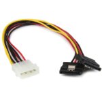 Cable 30Cm Adaptador Corriente Divisor Molex A 2X SATA Acodado .