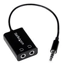 Adaptador Divisor Splitter Audifonos 2X Mini Jack 3.5Mm .