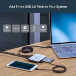 Adaptador De Red Ethernet USB 3.0 Hub Concentrador 3 Puertos