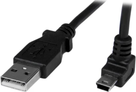 Cable 1M Mini USB B A USB A Acodado Hacia Arriba Adaptador .