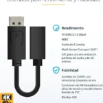 Cable 15Cm Displayport A Mini DP Macho A Hembra Convertidor .
