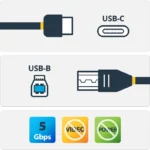 Cable De 2M USB Tipo C A USB B B USB 3.0 De Impresora