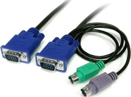 Cable Kvm 1.8M Ultra Delgado VGA Ps2 Hd15 Macho A Macho .