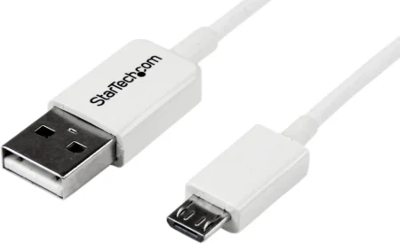 Cable 2M Micro USB B A USB A Adaptador Blanco Telefono .