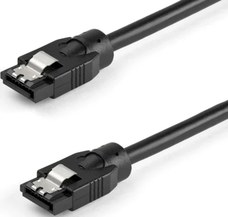 Cable SATA Redondo De 0.6M Conectores Con Cierre-6Gbs