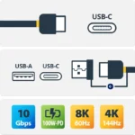 Cable USB Tipo C De 1M Con Ada Ptador USB A Para Docks Hobridas
