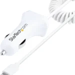 Cable De 1M Cargador De Coche Lightning Blanco En Espiral