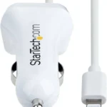 Cable De 1M Cargador De Coche Lightning Blanco En Espiral