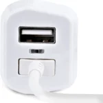 Cable De 1M Cargador De Coche Lightning Blanco En Espiral