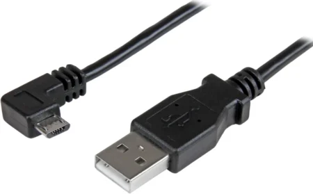 Cable De 1M Micro USB Conector Acodado A La Derecha