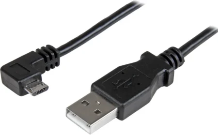 Cable De 2M Micro USB Conector Acodado A La Derecha .