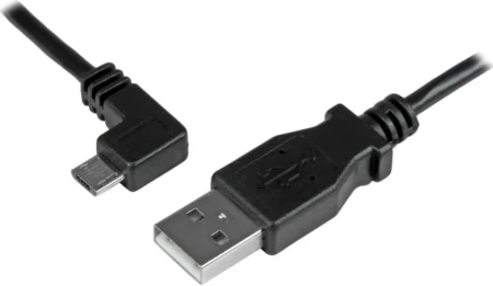 Cable De 2 M Micro USB Conector Acodado A La Izquierda .