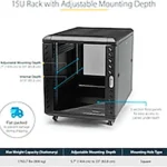 Gabinete Rack Para Servidores 15U - Incluye Ruedas Y Niveladores