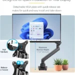 Soporte De Escritorio Con Braz O Para Monitor - 2 Puertos USB 3.0