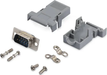 Conector Dsub Db9 Serial Macho Ensamblado Con Carcasa Plastica