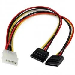 Adaptador Cable 0.3m Divisor Alimentacion Molex 4 Pines 2x Sata