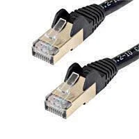Cable 2.4M De Red Cat6A Negro Snagless PoE 100W RJ45