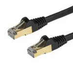 Cable 2.4M De Red Cat6A Negro Snagless PoE 100W RJ45