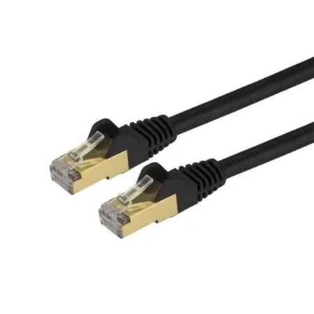 Cable De Red Ethernet Cat6A Blindado Stp De 0.3M Negro .