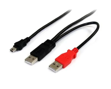 Cable De 1.8M USB En Y Para Discos Externos 2X Usba A 1X Min.b