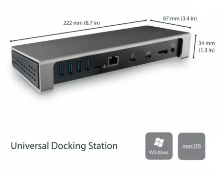 Docking Station Thunderbolt 3 Con Lector SD Usbc 2X4K Pd 85W