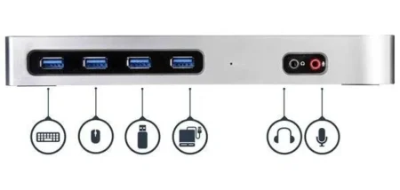 Docking Station USB Tipo C 2X D P O HDMI Replicador Usbc