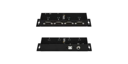 Hub Concentrador USB A Serial Rs232 Db9 De 4 Puertos De Riel Din