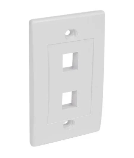 Placa De Pared De 2 Salidas RJ45 Color Blanco