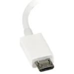Cable Adaptador Microusb A USB Otg Blanco 12Cm Macho A Hembra .